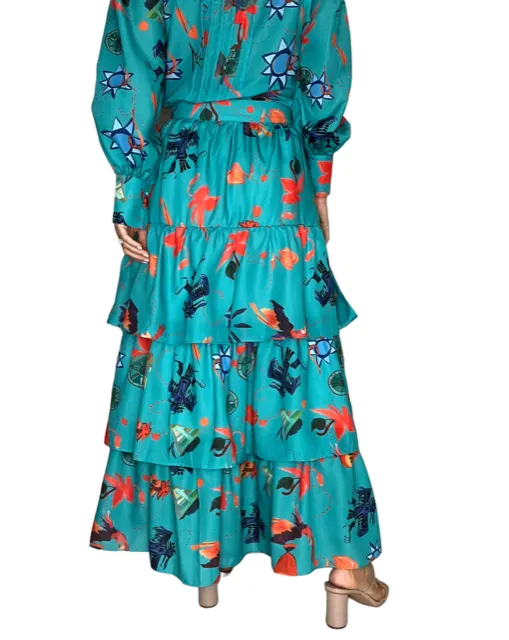 Mayan Ruffle Maxi Skirt - 2 color options