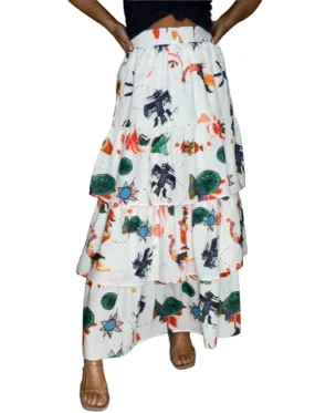 Mayan Ruffle Maxi Skirt - 2 color options