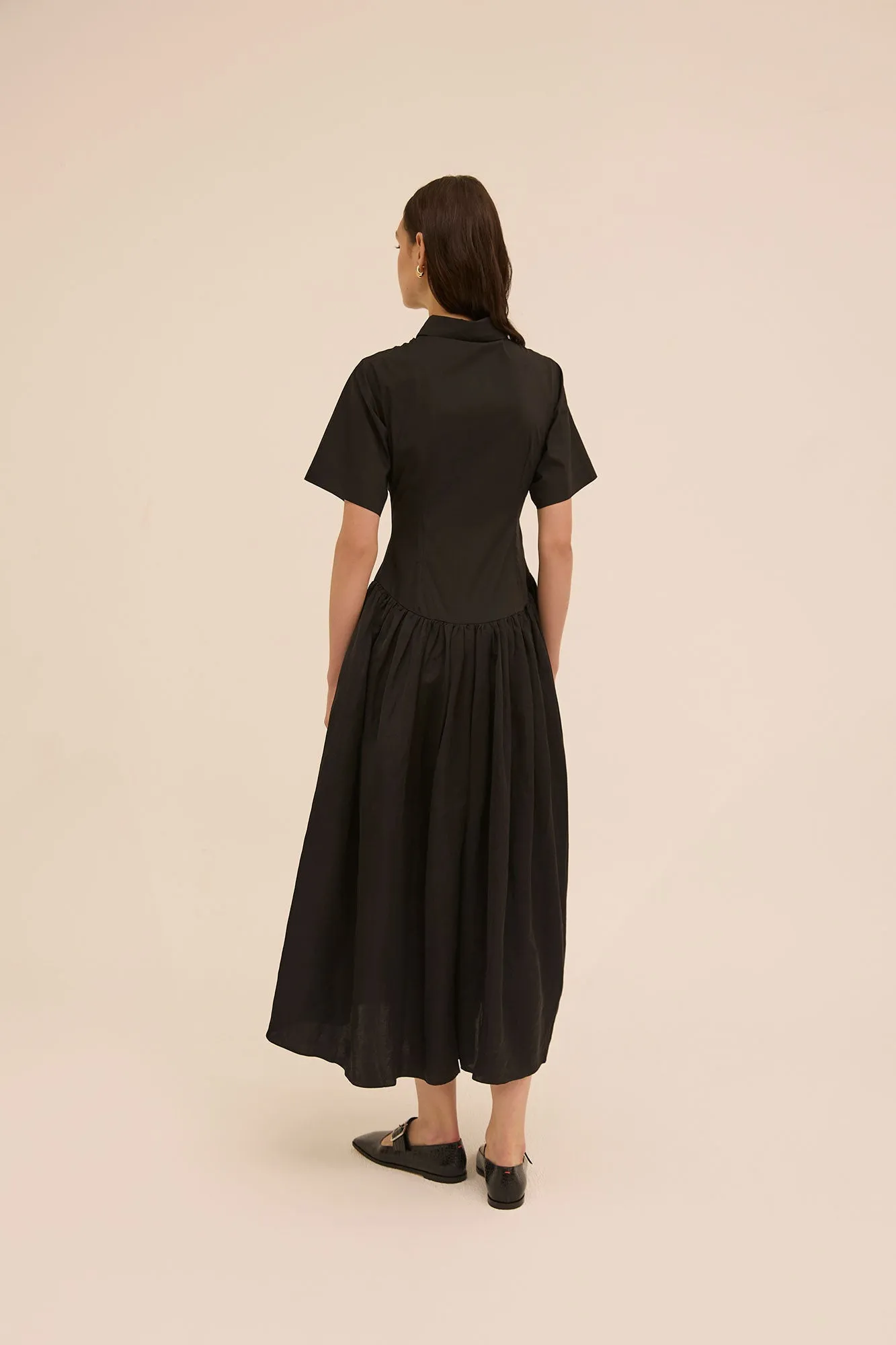 Mena Shirt Dress in Black