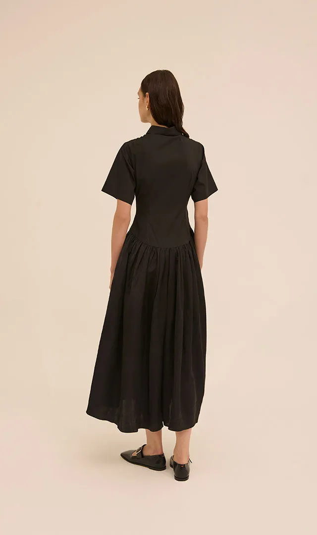 Mena Shirt Dress in Black