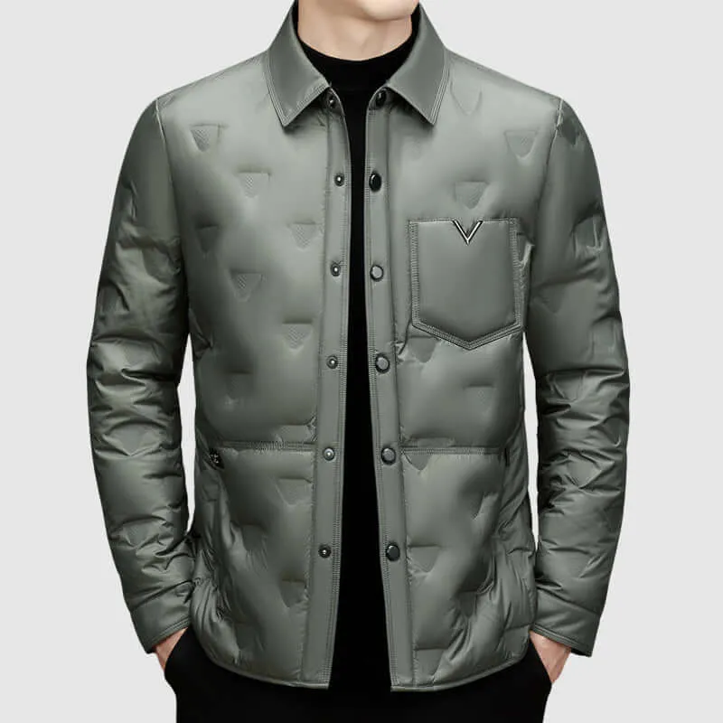 Men's Insulated Winter Coat with Polo Collar