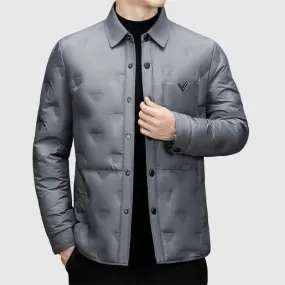 Men's Insulated Winter Coat with Polo Collar
