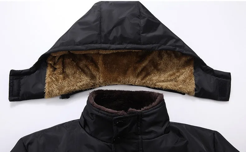 Men's Winter Cotton-Down Thick Hooded Parka