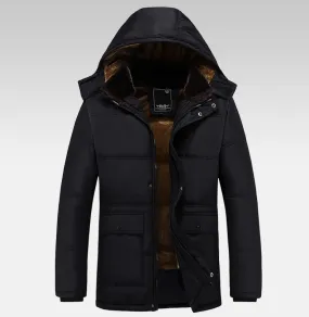 Men's Winter Cotton-Down Thick Hooded Parka