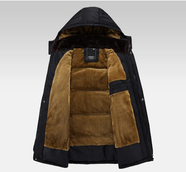 Men's Winter Cotton-Down Thick Hooded Parka