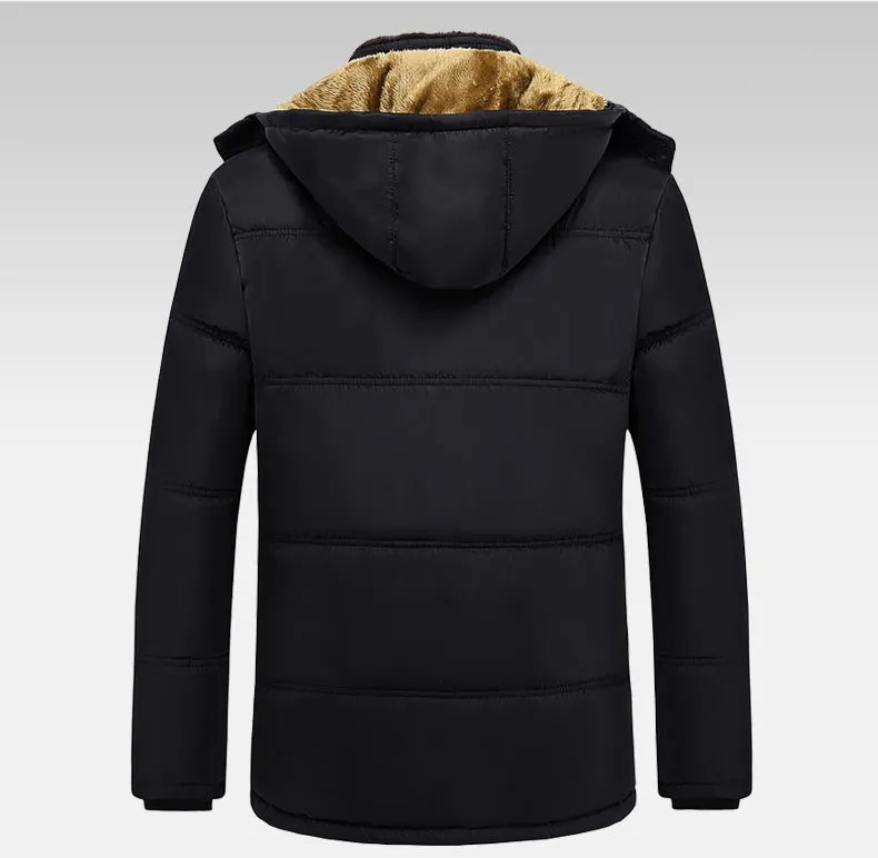Men's Winter Cotton-Down Thick Hooded Parka