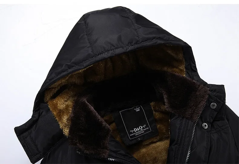 Men's Winter Cotton-Down Thick Hooded Parka