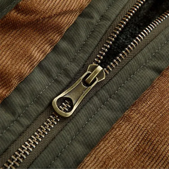 Men's Winter Hooded Warm Mid-Long Parka With Velvet Lining
