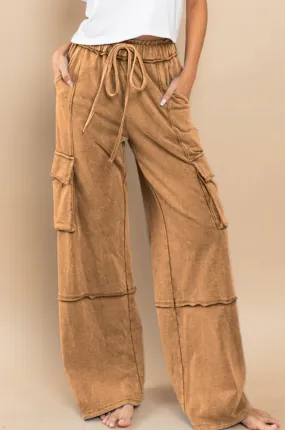 Mineral Washed French Terry Cargo Pants