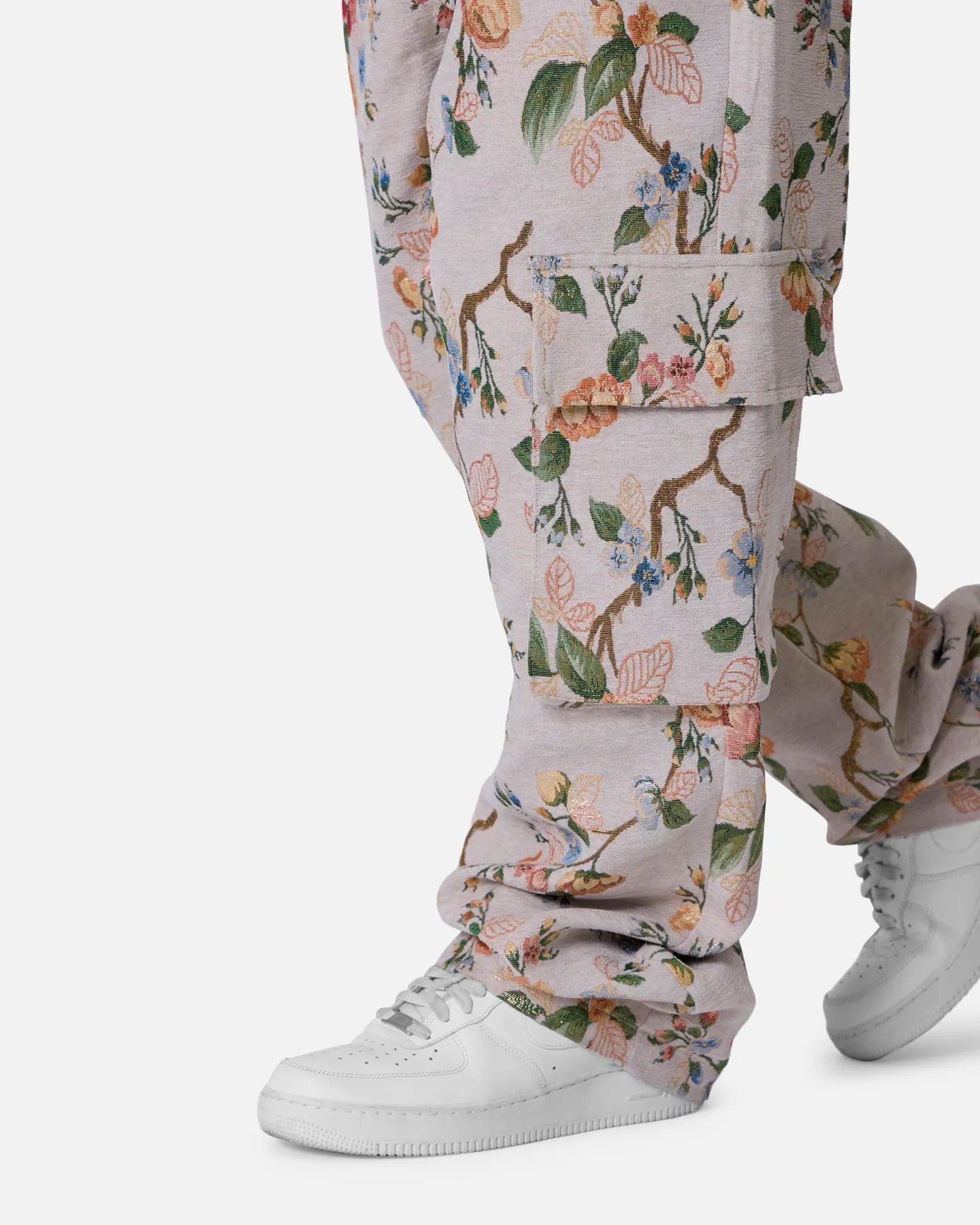 MNML Jacquard Rose Cargo Pants Gold