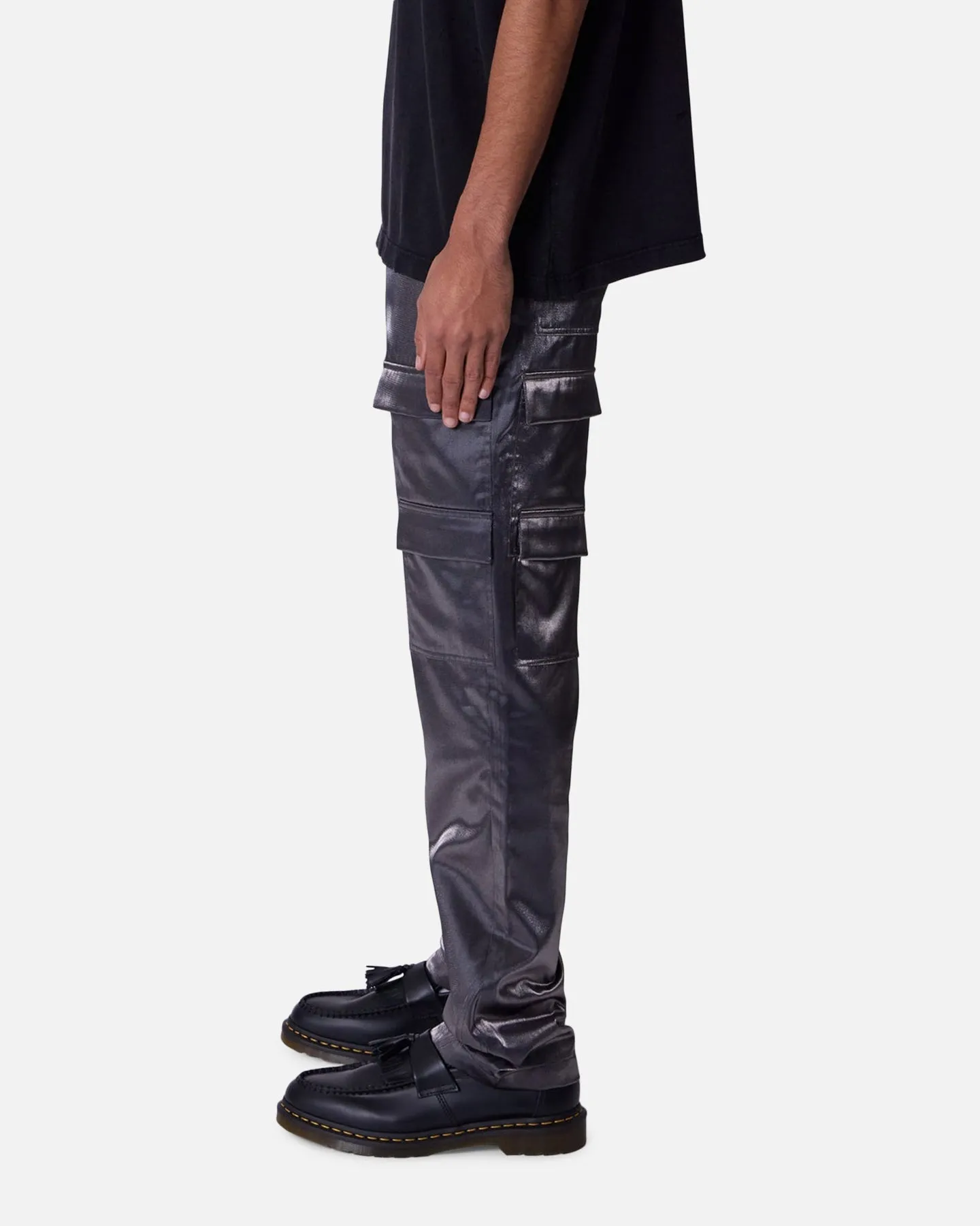 MNML Patent Shine Pants Black