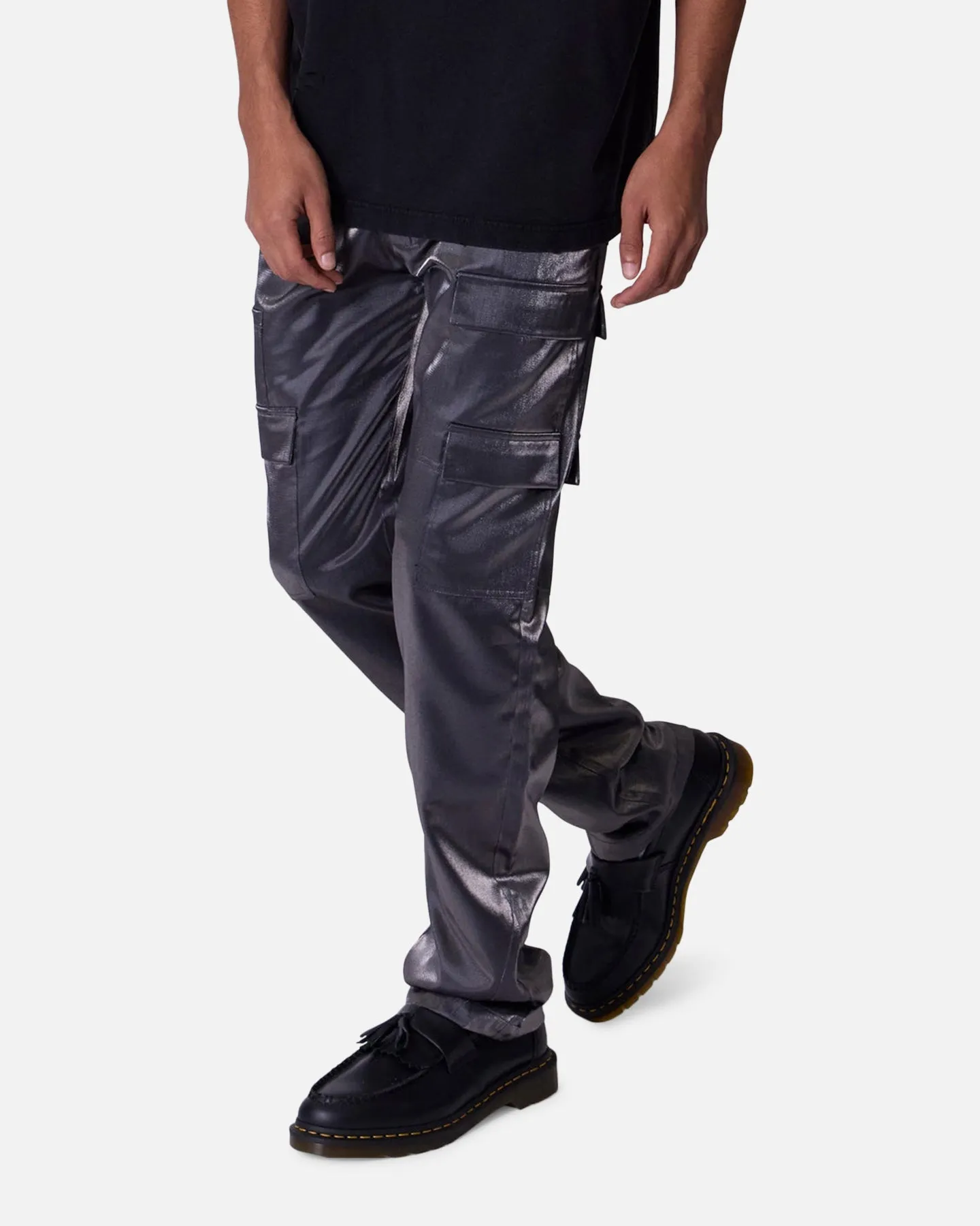 MNML Patent Shine Pants Black