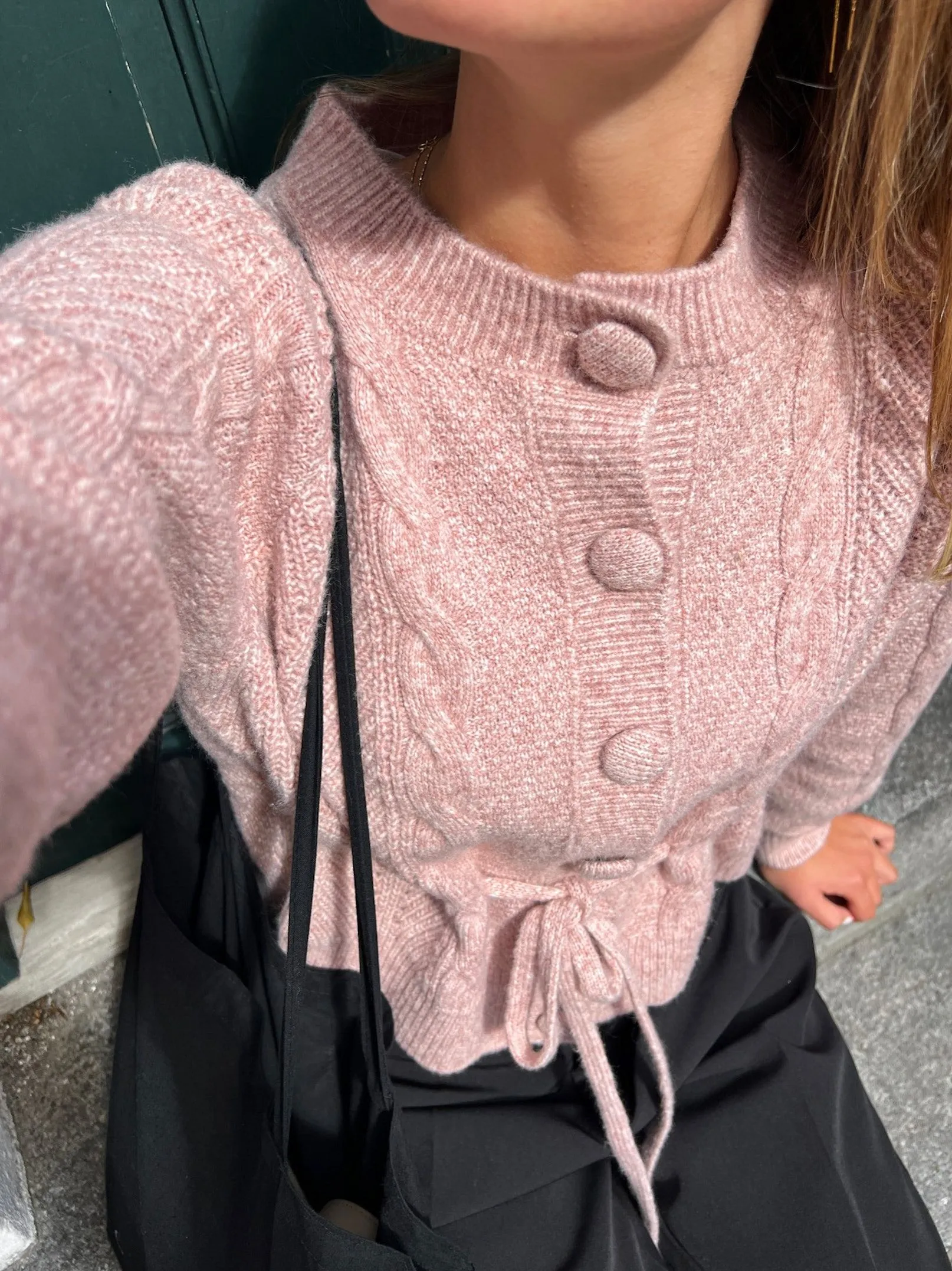 Molina Heavy Knit Cardigan - Rose Melange