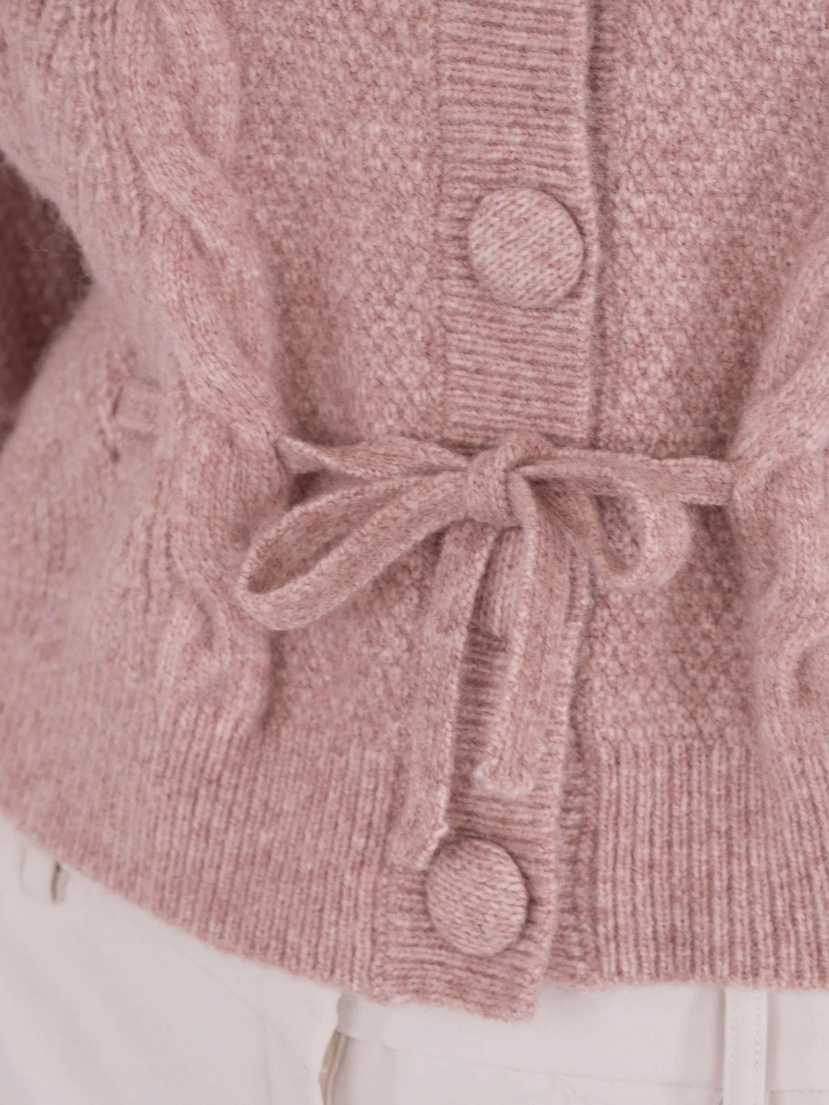 Molina Heavy Knit Cardigan - Rose Melange