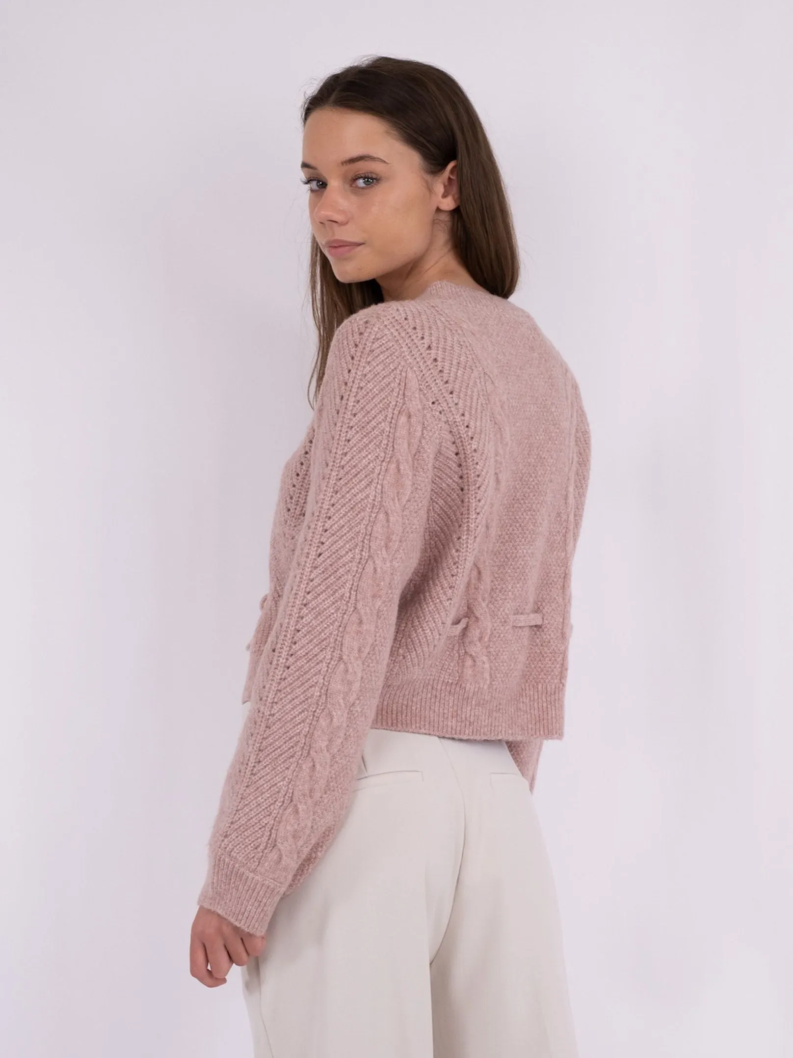 Molina Heavy Knit Cardigan - Rose Melange