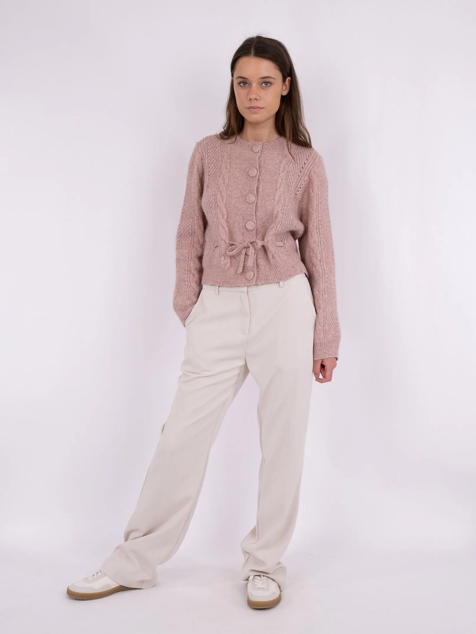 Molina Heavy Knit Cardigan - Rose Melange