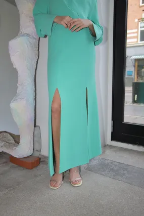MR. LARKIN, Long LouLou Skirt, Soft Jade
