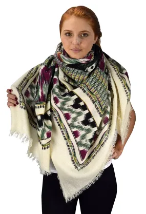 Multicolor Tartan Plaid Oversized Blanket Scarf Shawl Wrap Poncho Grey Red