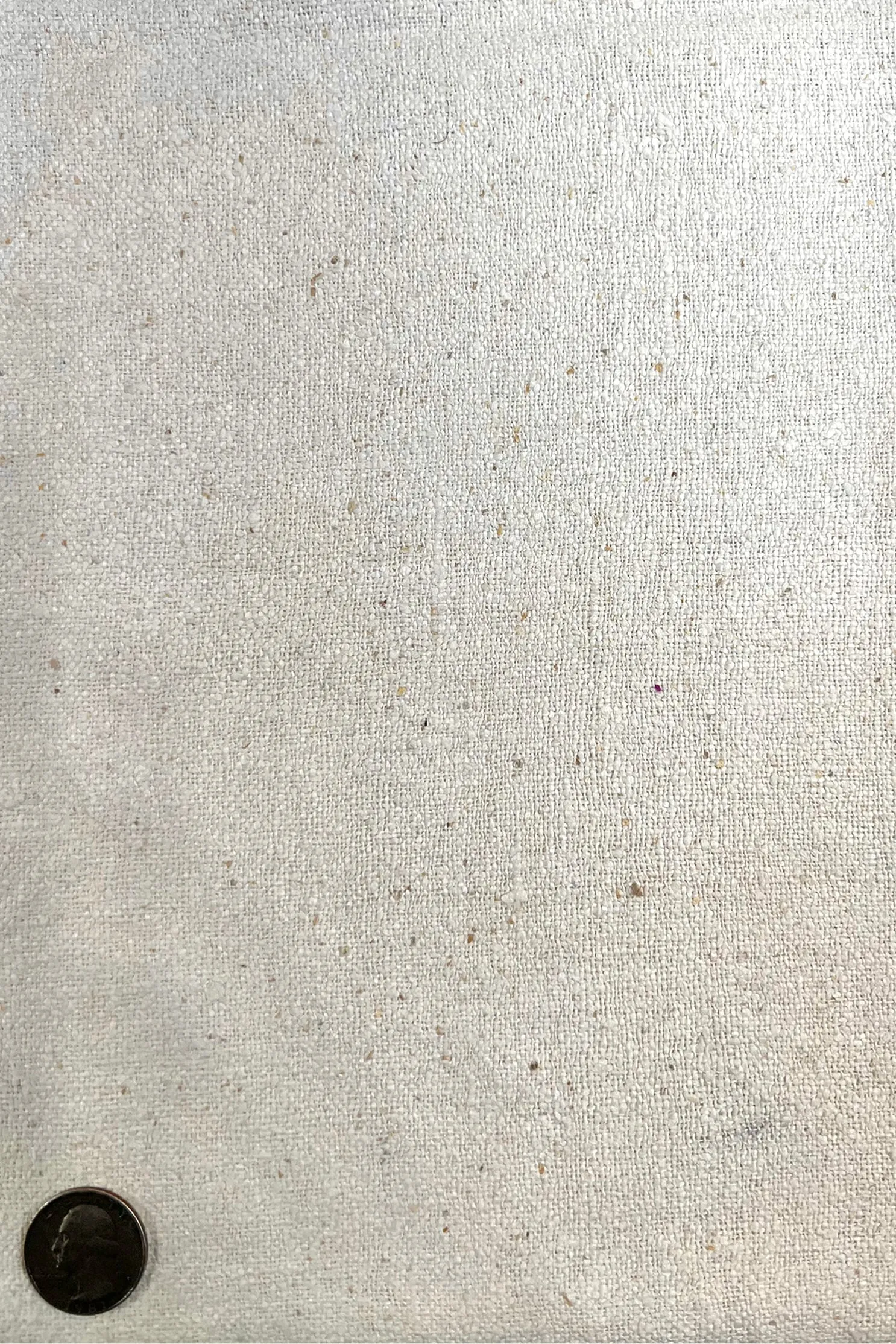Natural Cream Silk Tweed Fabric