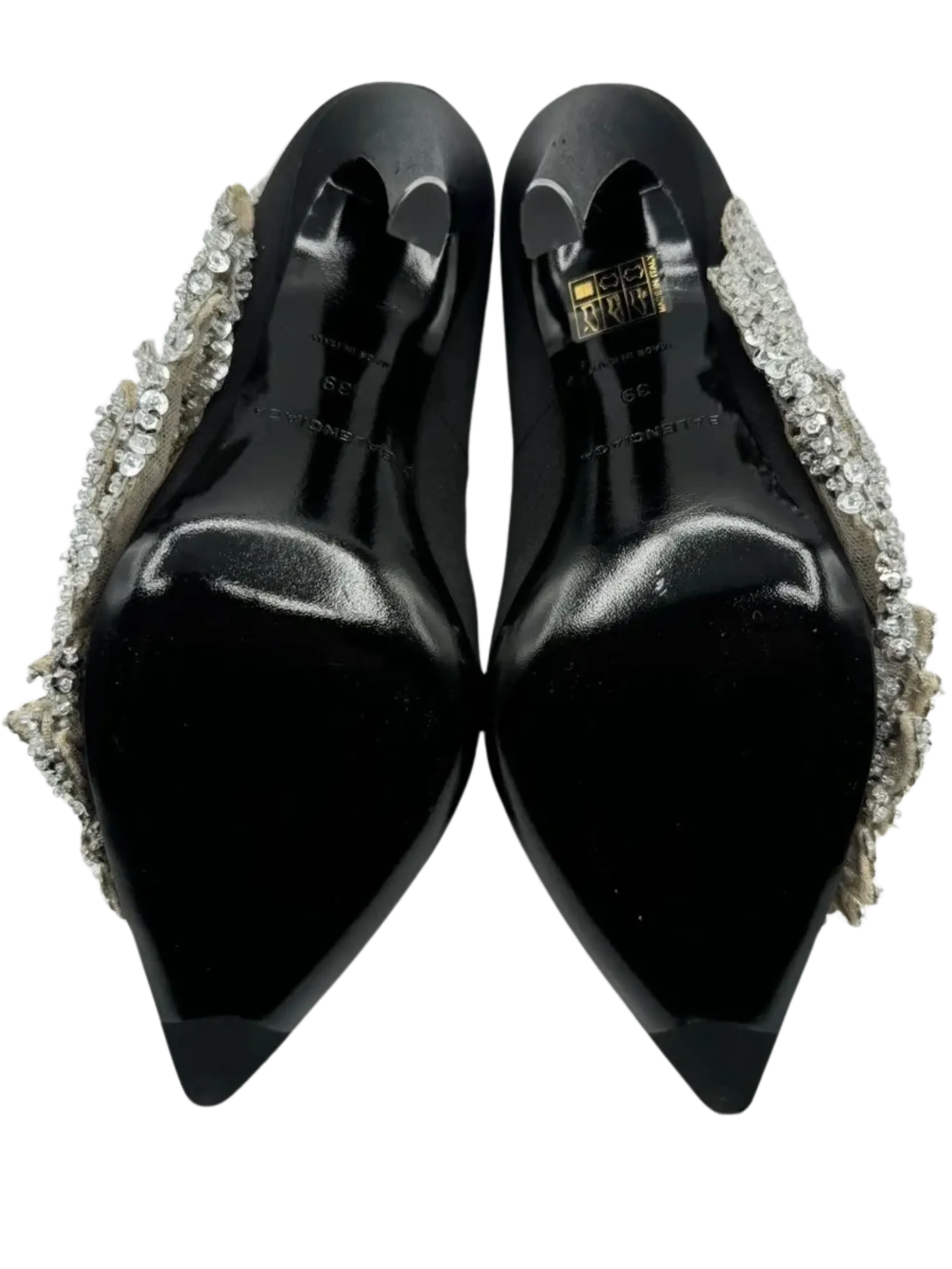 *NEW* BALENCIAGA Sequin-embellished satin pumps