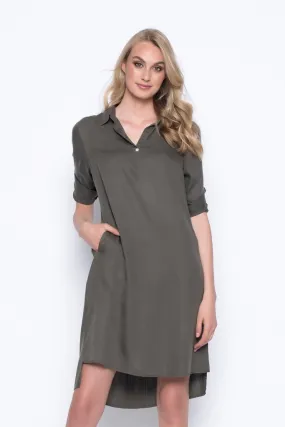New with tags! Women's Lightweight Ultra Comfortable Half-Button Shirt Dress in New Olive, Sz 16! Retails $106 