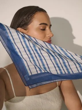 Ocean Blue Print Bandana - Blue Stripe