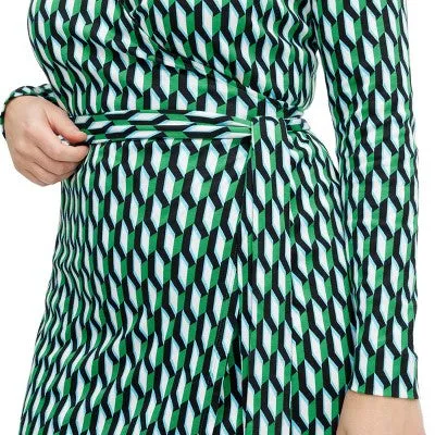 Open Box - Diane von Furstenberg Women's Midi Wrap Dress V-Neck Long Sleeve
