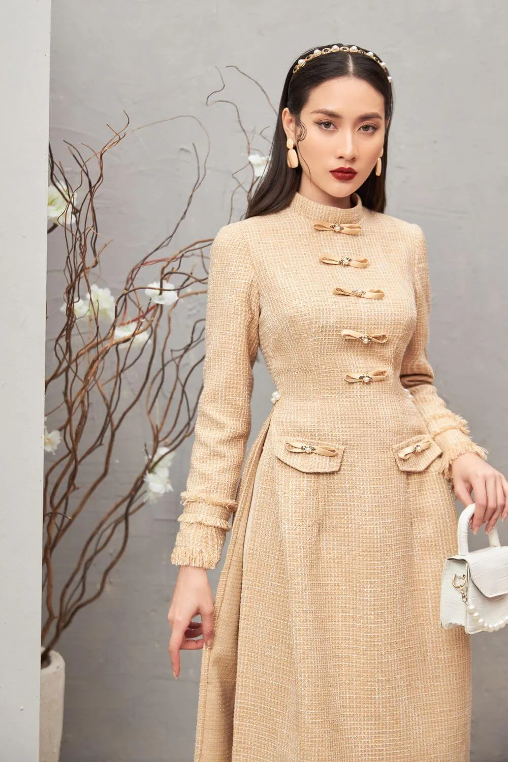 Orabelle Tweed Ao Dai