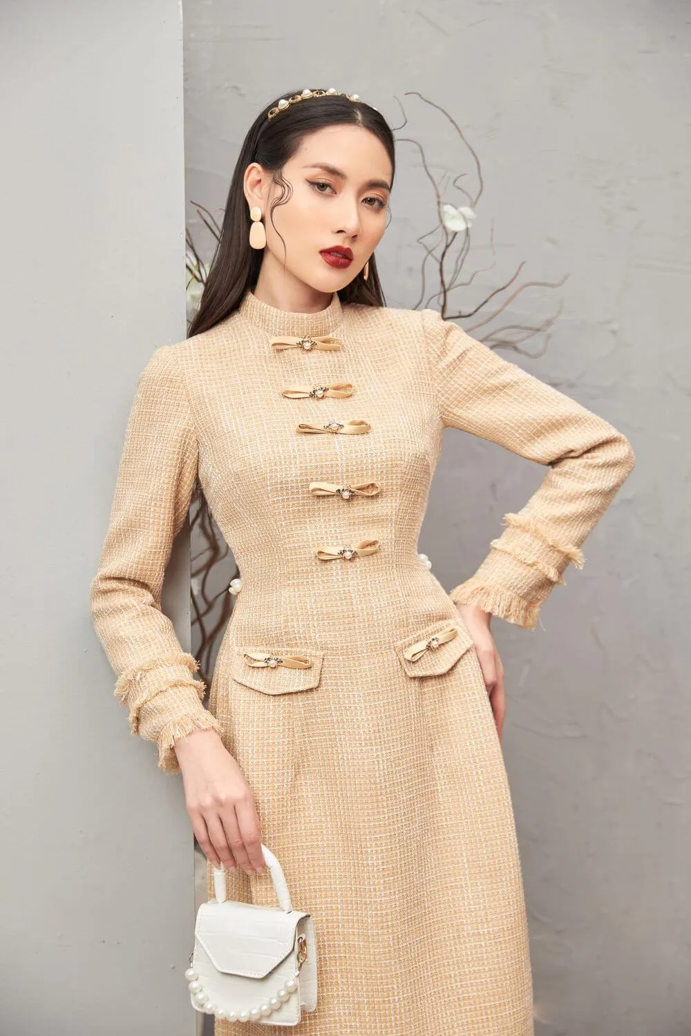 Orabelle Tweed Ao Dai