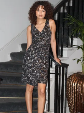 Organic Cotton Black Sparkle Wrap Dress