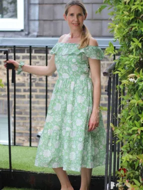 Organic Cotton Green Floral Transformation Dress