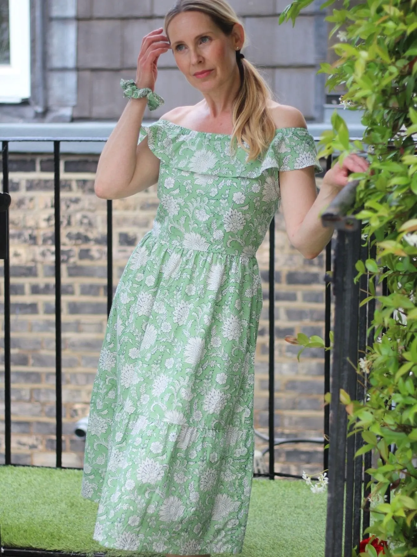 Organic Cotton Green Floral Transformation Dress