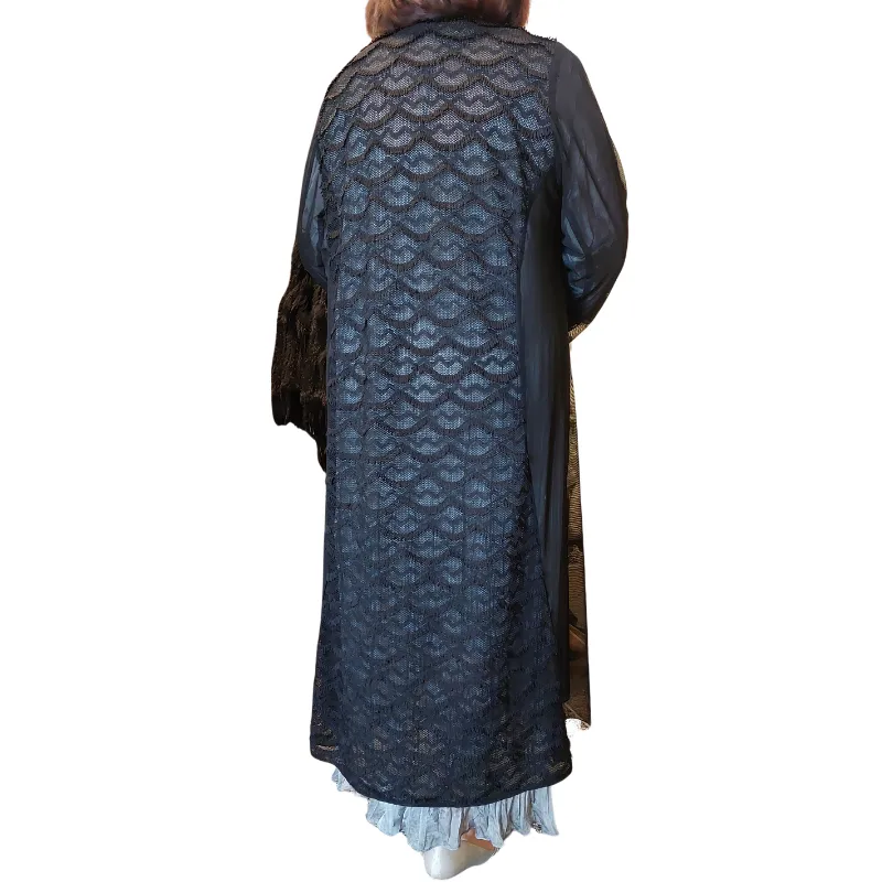 Peter Homan Designer grey crinkle dress size L, fits 18/20/22-HIRE ONLY