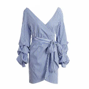 Pin Stripe Wrap Dress