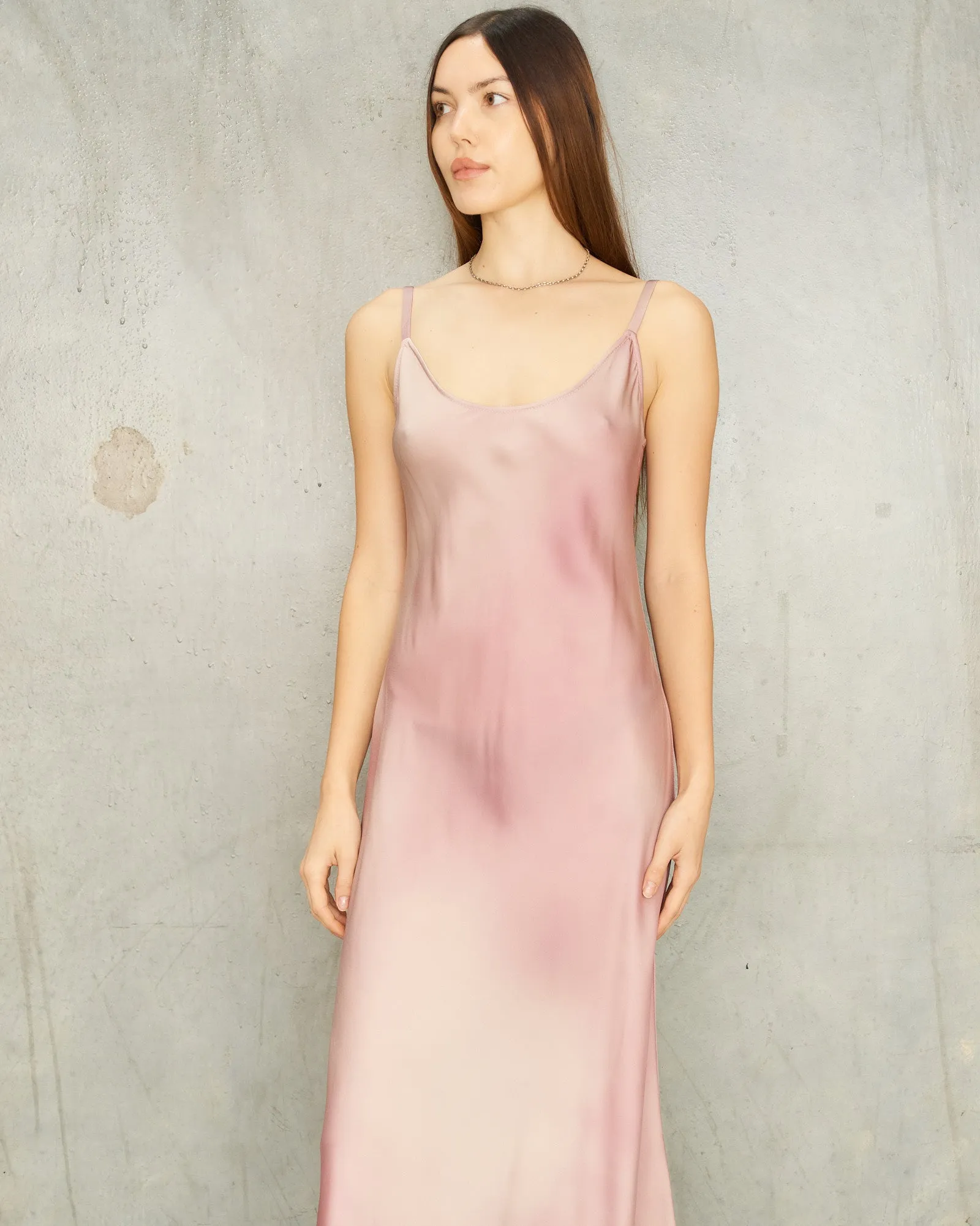 Pink Multi Silk Slip Dress