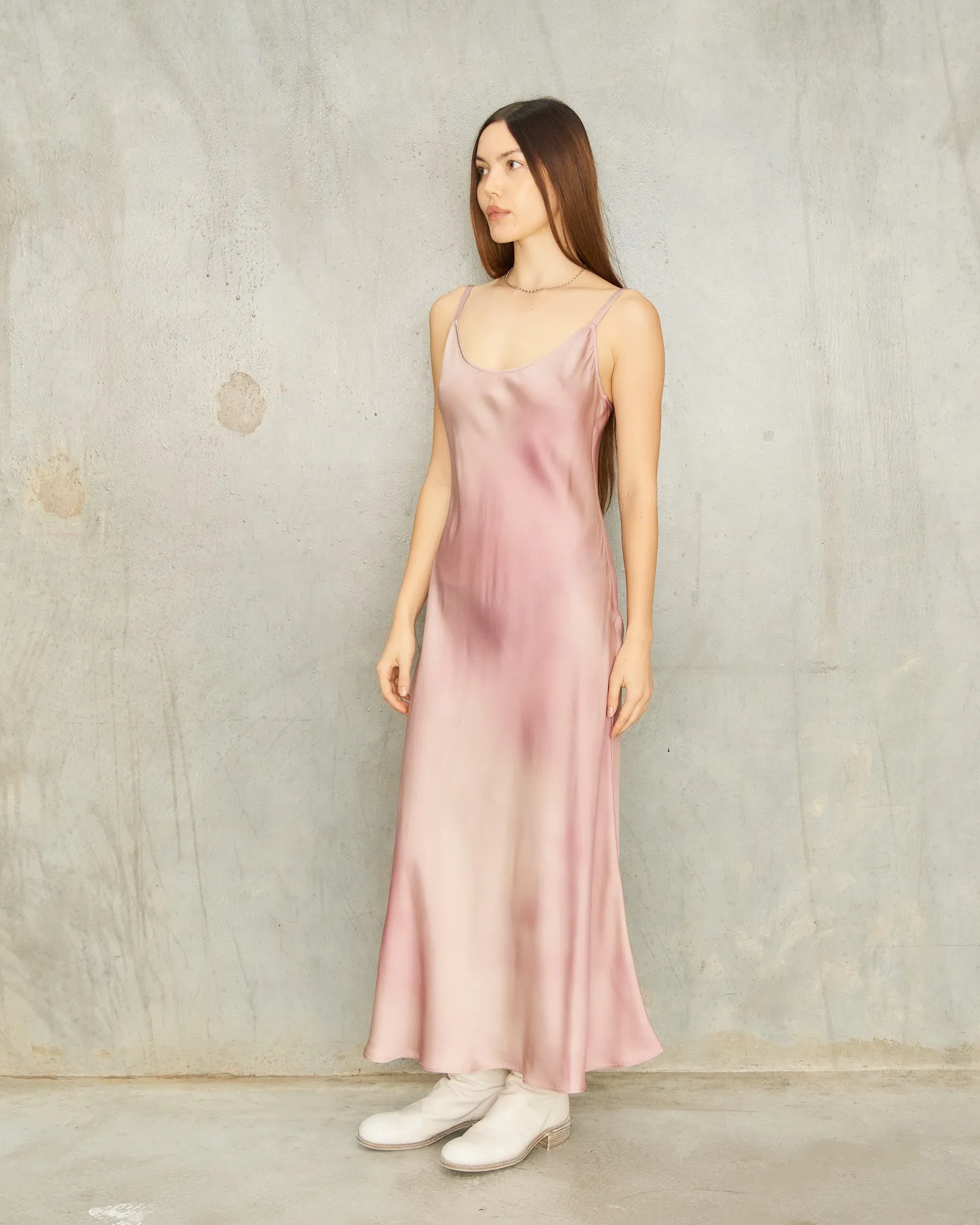 Pink Multi Silk Slip Dress