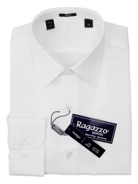 Ragazzo 36892 Boy's Dress Shirt - Micro Weave - White