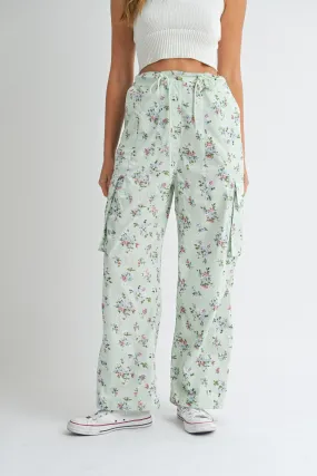 RAGNILDA DRAWSTRING WAIST CARGO PANTS