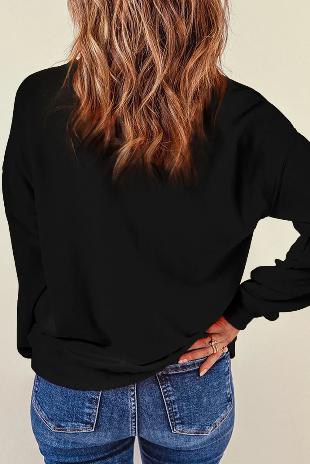 Red Christmas Tree Pattern Crewneck Pullover Sweatshirt