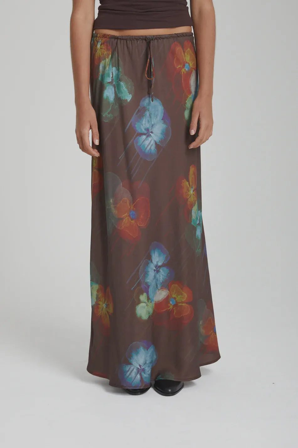RELAXED MAXI SKIRT - PANSY DRIP