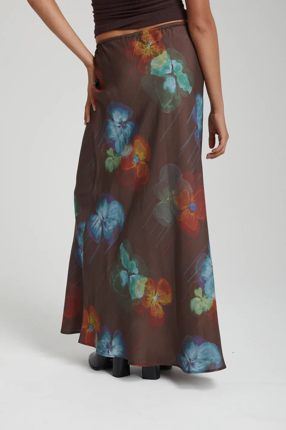 RELAXED MAXI SKIRT - PANSY DRIP