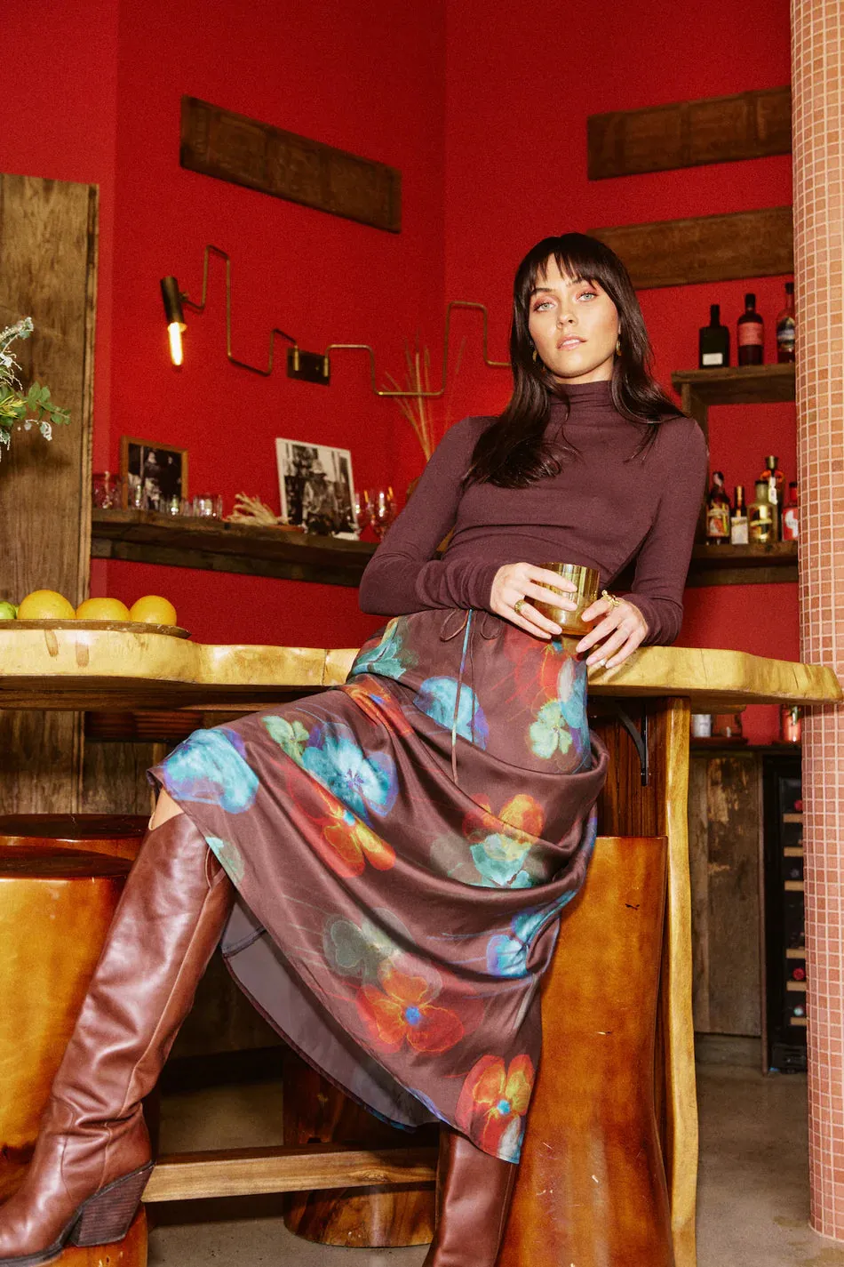 RELAXED MAXI SKIRT - PANSY DRIP