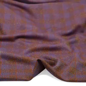 Remnant - 2.2m - Deadstock Enchanted Plaid Double Knit - Rust/Azure