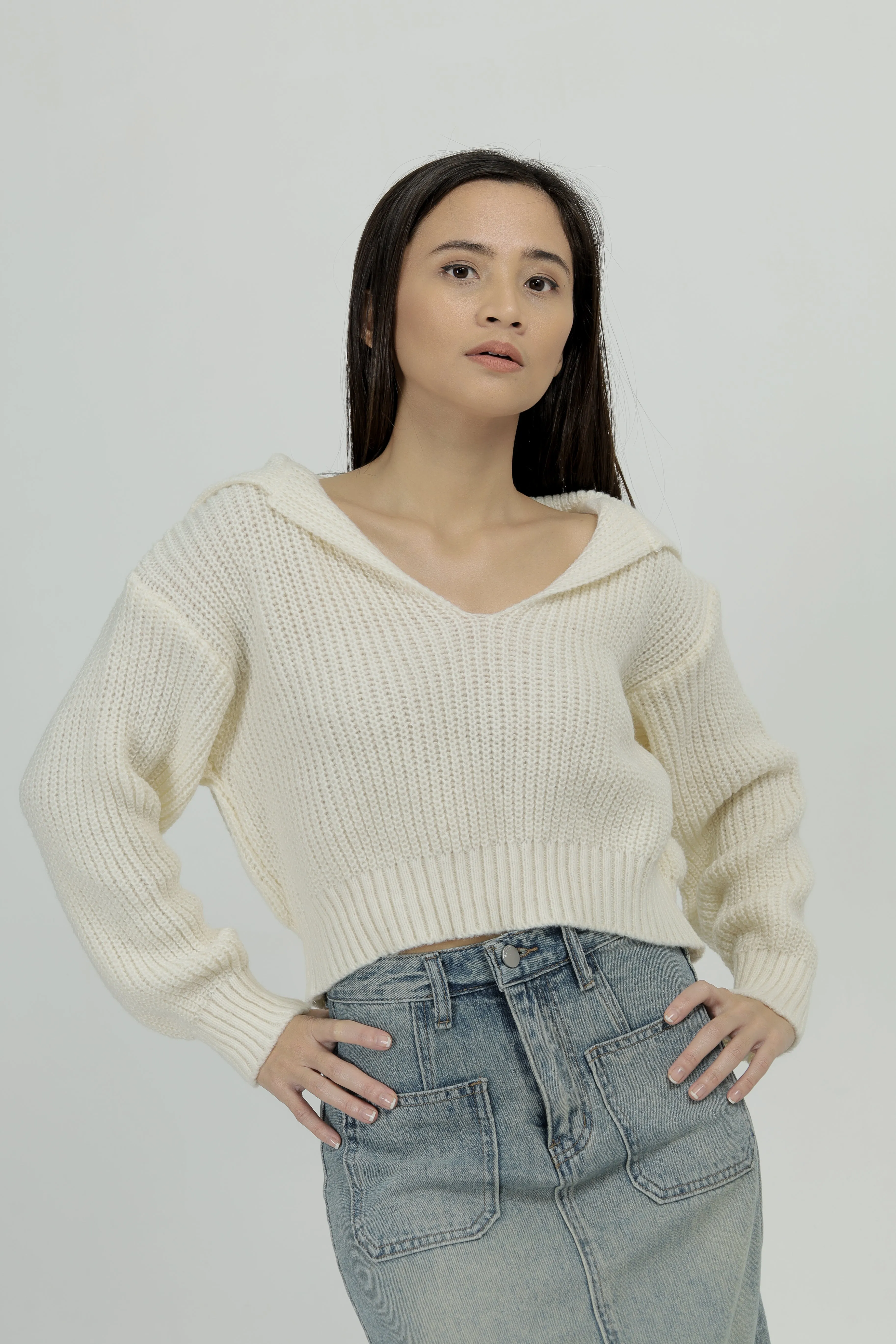 Renee Yarn Knit Crop Sweater
