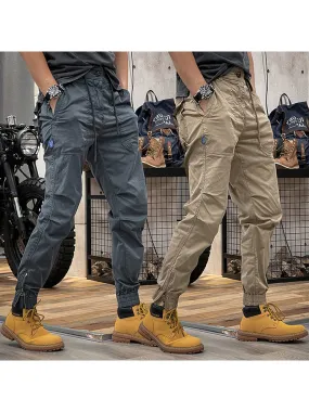 Retro Lastic Waist Multi-Pocket Loose Cargo Pants