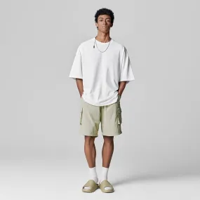 Retro Lightweight Woven Green Cargo Shorts