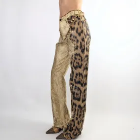 Roberto Cavalli glittering leopard jeans pants -M