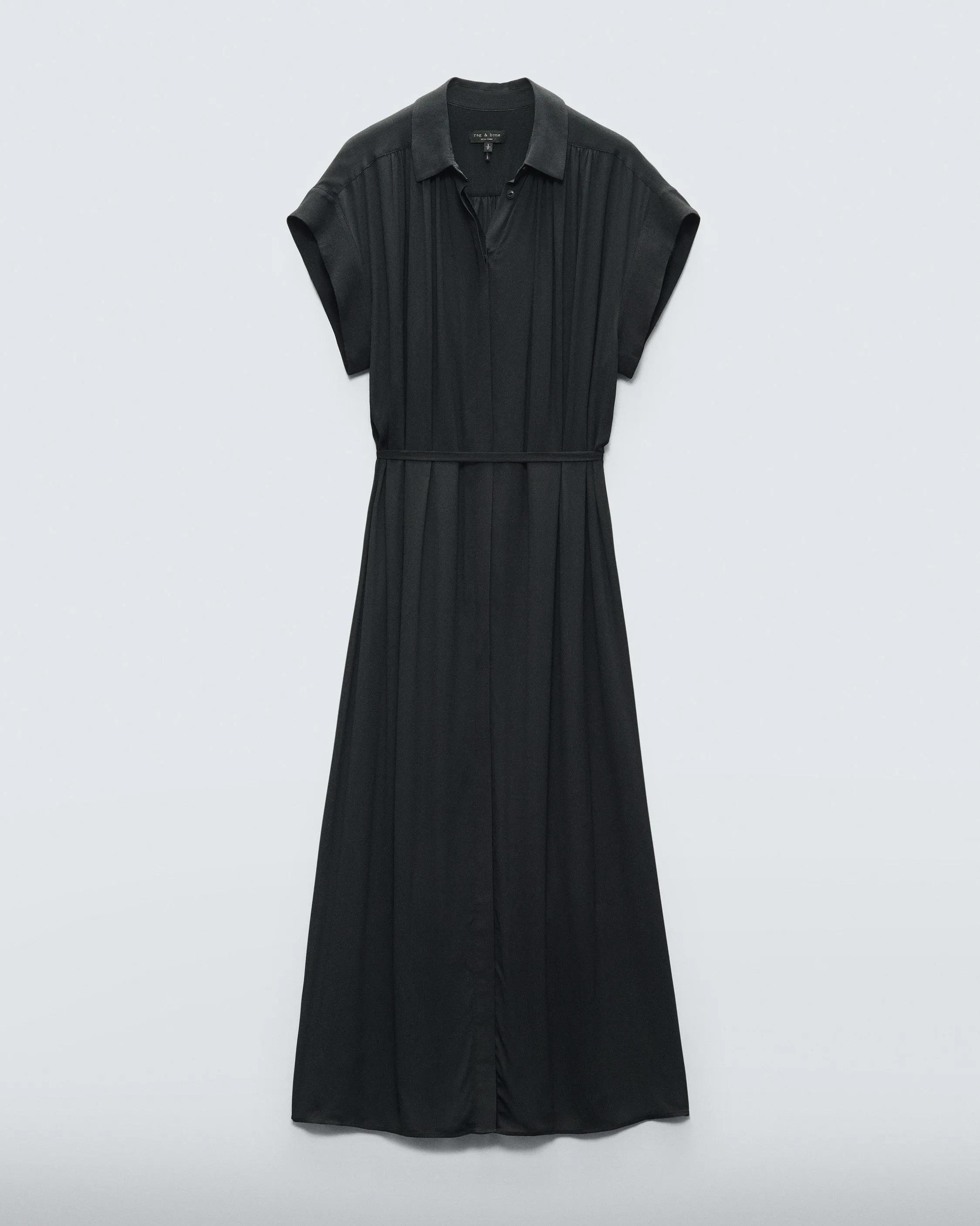 Robin Viscose Shirt Dress (Black)