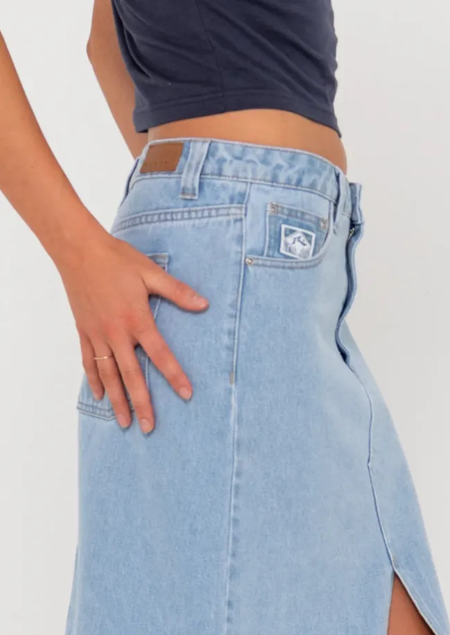 Rusty Celeste Low Rise Denim Skirt
