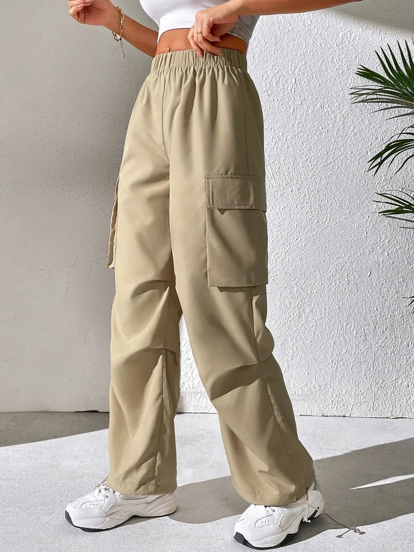 Side Drawstring Hem Cargo Pants